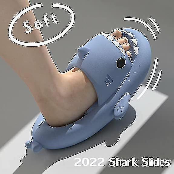 Cloudy Shark Slides Cloud Sharks 2022 Summer Cute Shark Slippers For Women And Men Light Yellow Eur 40-41 #yg