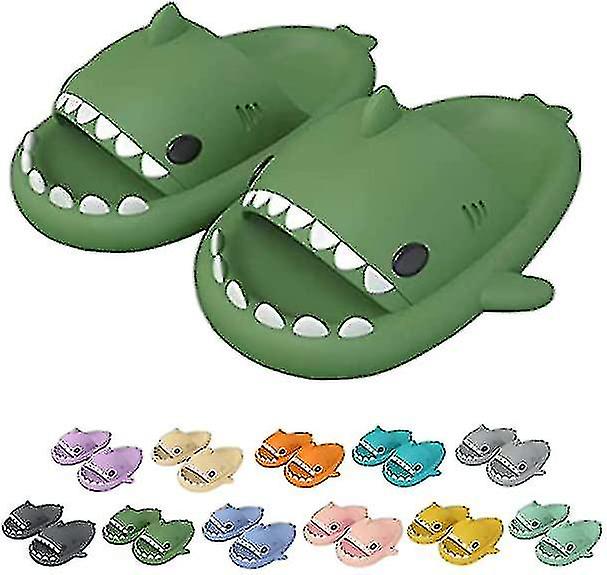 Cloudy Shark Slides Cloud Sharks 2022 Summer Cute Shark Slippers For Women And Men Green Eur 44-45 #yg
