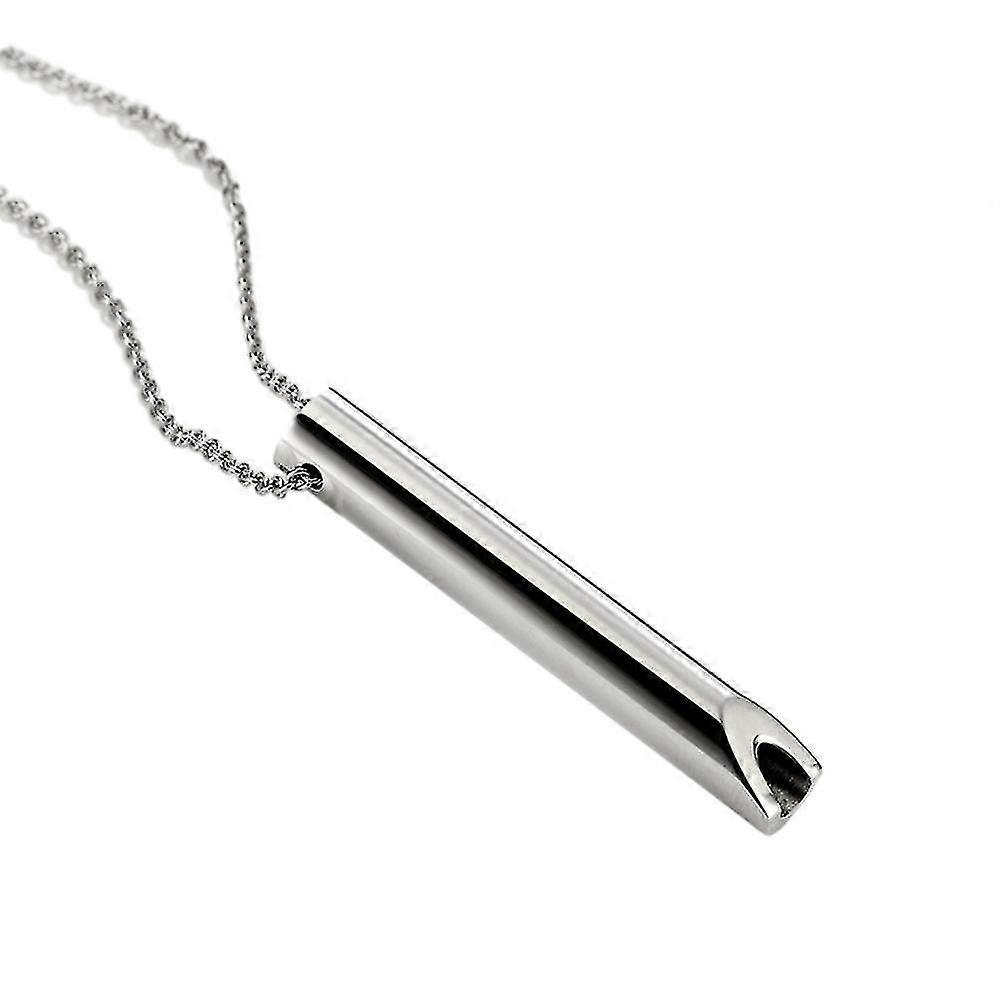 Collana In Acciaio Inox Mindful Breathing Per L'ansia E La Calma - Smetti Di Fumare Promuovi L'armonia - Argento - Codice Prodotto 37919