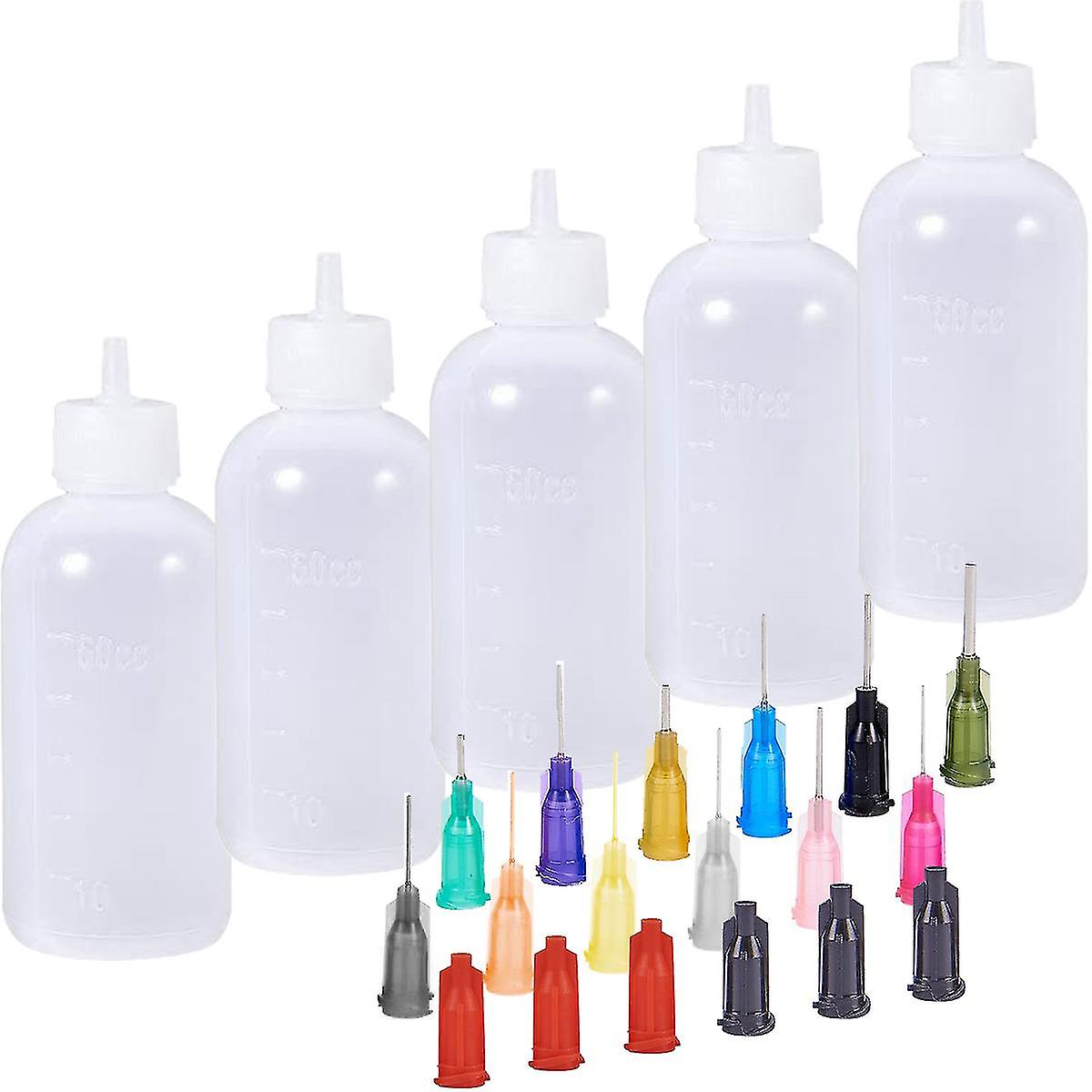 Confezione da 8 confezioni Set di bottiglie per applicatori di precisione fai-da-te punta dell'ago ultra fine bottiglia di compressione dell'applicatore adesivo per quilling fai-da-te dolore acrilico