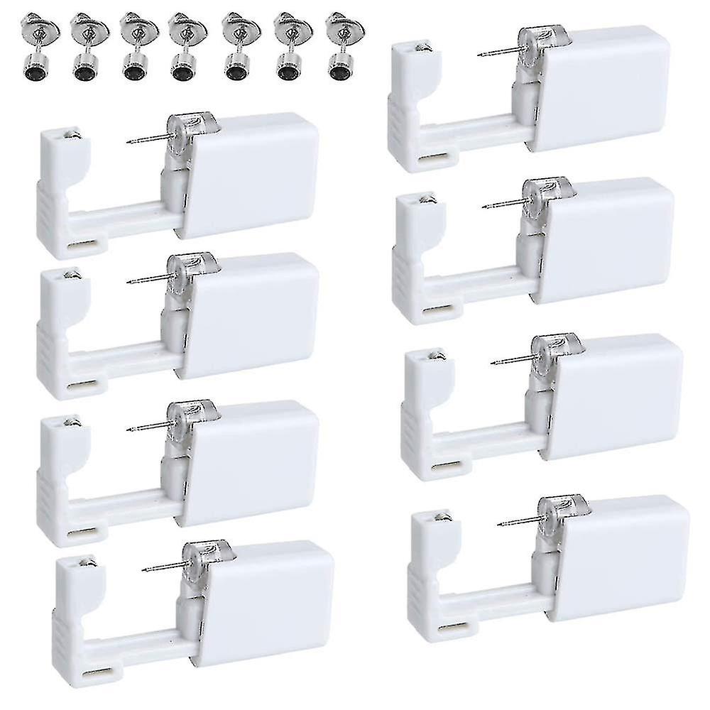 Confezione Da 8 Pistola Per Piercing All'orecchio Usa E Getta Con Borchie Per Le Orecchie Asepsi Nessun Dolore Sicurezza Auto-piercing All'orecchio Strumento Kit Pistola Per Piercing