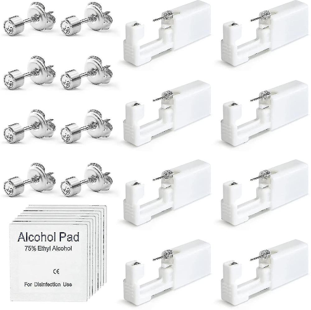 Confezione da 8 pistola per piercing all'orecchio usa e getta con borchie per le orecchie Kit per piercing all'orecchio indolore e sicuro per ragazze ragazzi donne uomini