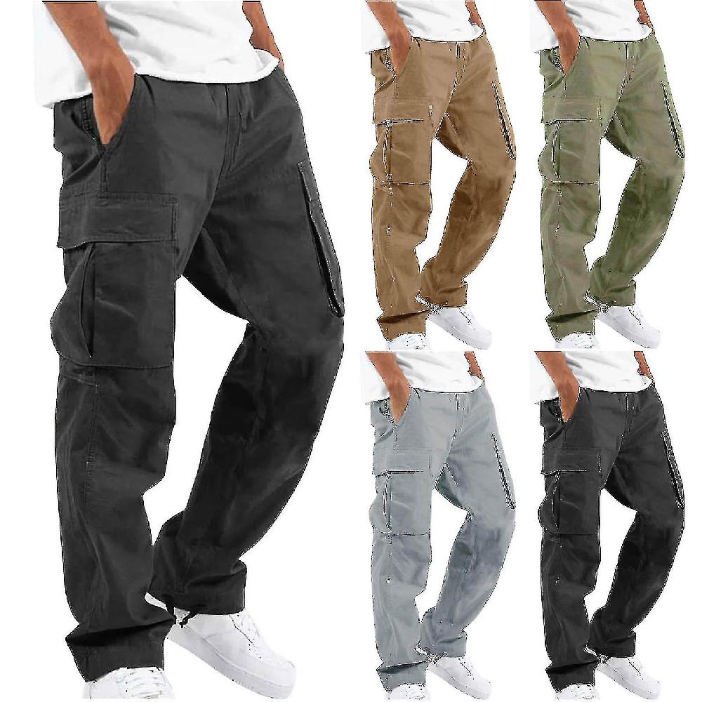 Cotton Linen Multi-pocket Casual Loose Baggy Long Cargo Pants