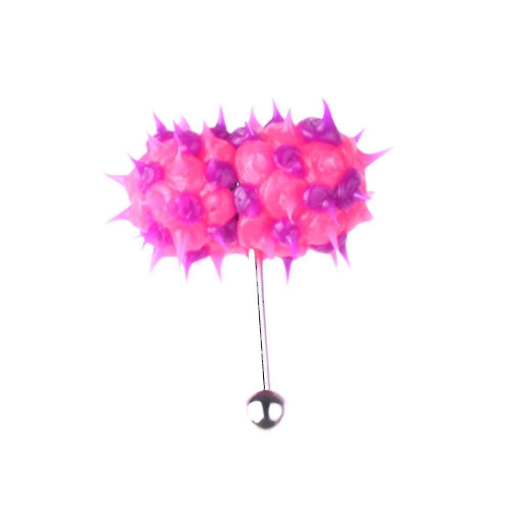 Creative Stainless Steel Vibration Tongue Rings Plated Tongue Piercing Rings Piercings Jewelry Accessories (Pink + Purple