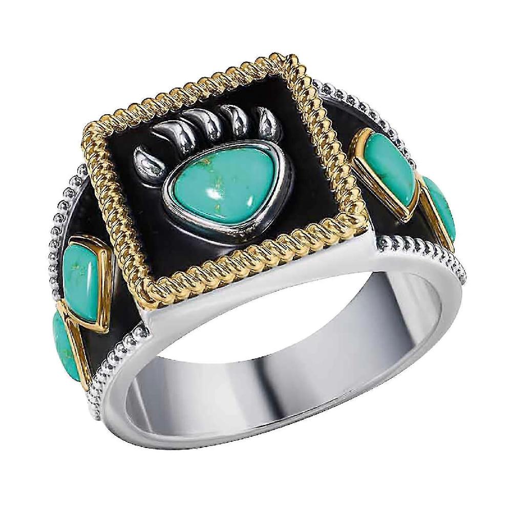 Creative Turquoise Bear Claw Ring To Highlight Your Unique Personality