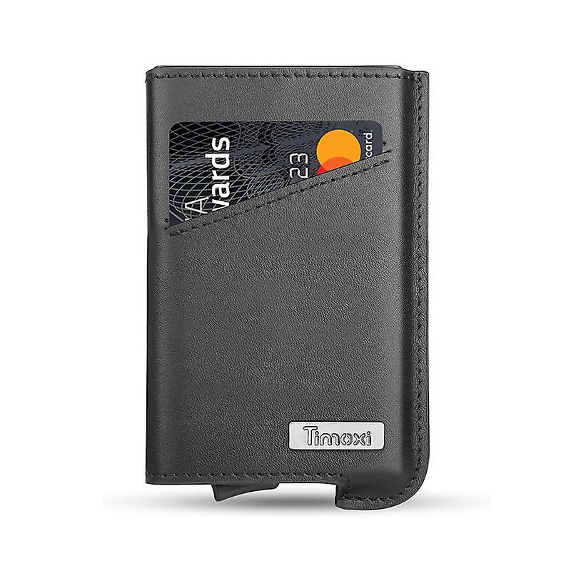 Credit Card Case For Men Genuine Leather Aluminum Slim Wallet Minimalist Protection Smart Card Wallet With Bandage