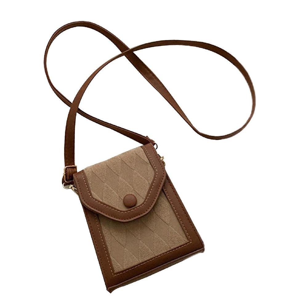 Crossbody Phone Bag Fashion Adjustable Shoulder Strap Cellphone Shoulder Bag Khaki