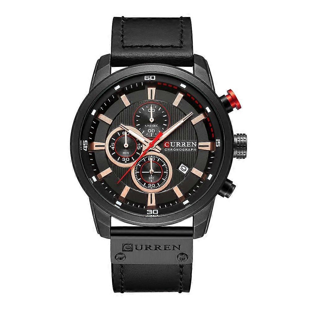 CURREN Men Quartz Watch Chronograph Male Watcheswith Leather Bracelet Wristwatch