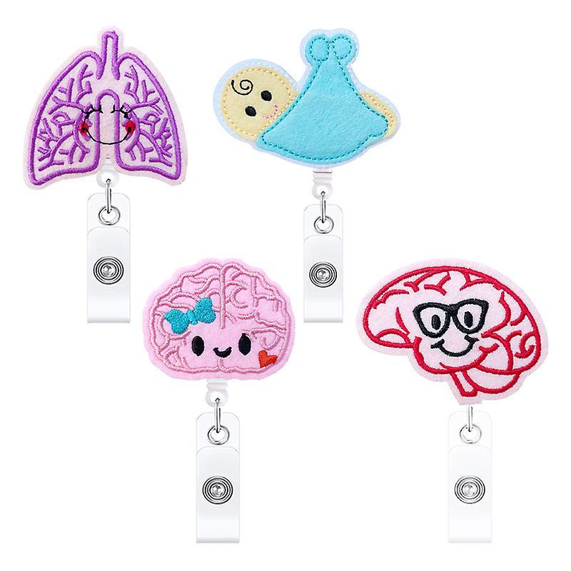 Cute Cartoon Heart Felt Telescopic Rotating Identification Buckle Easy To Pull Rotating Identification Pin Easy To Get Badge Pin