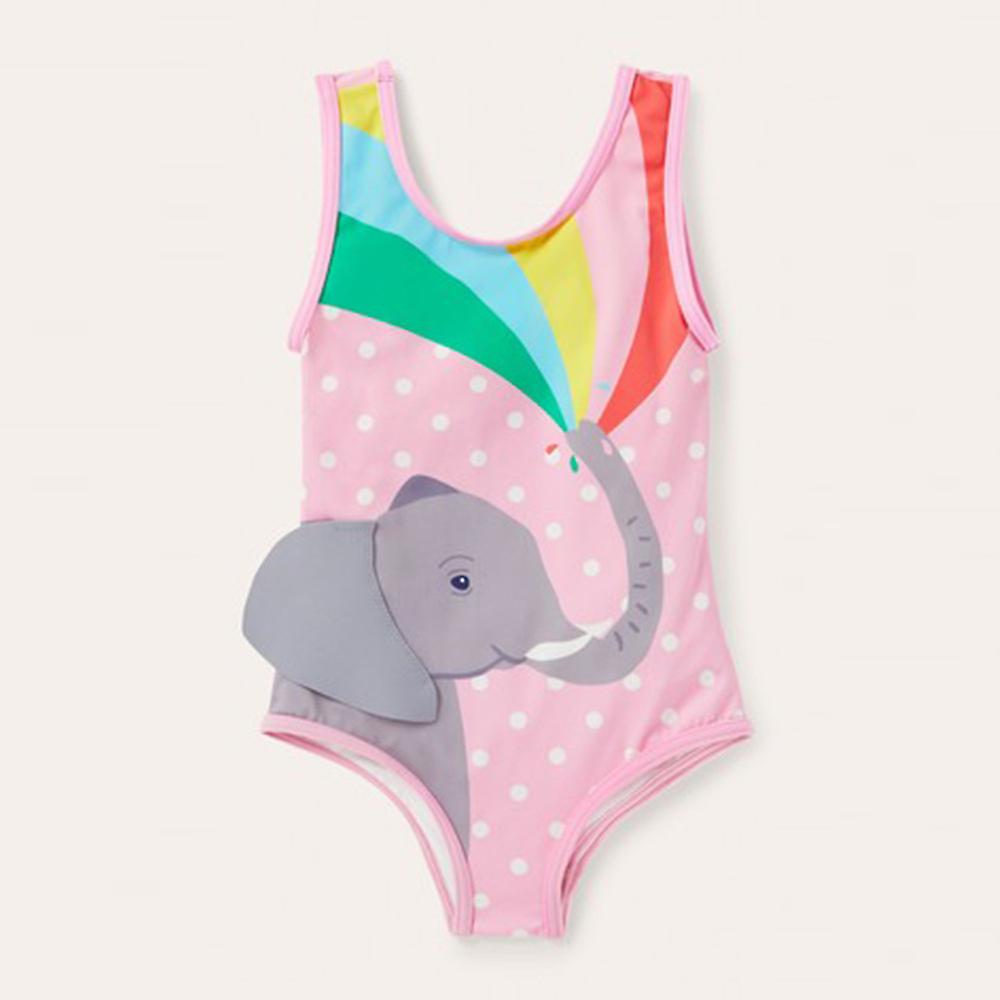 Cute Elephant Print Girls Costumi da bagno Costume intero Girl Pink Swimsuit Kid Girls Costume da bagno Beach Wear 2 ~ 8years