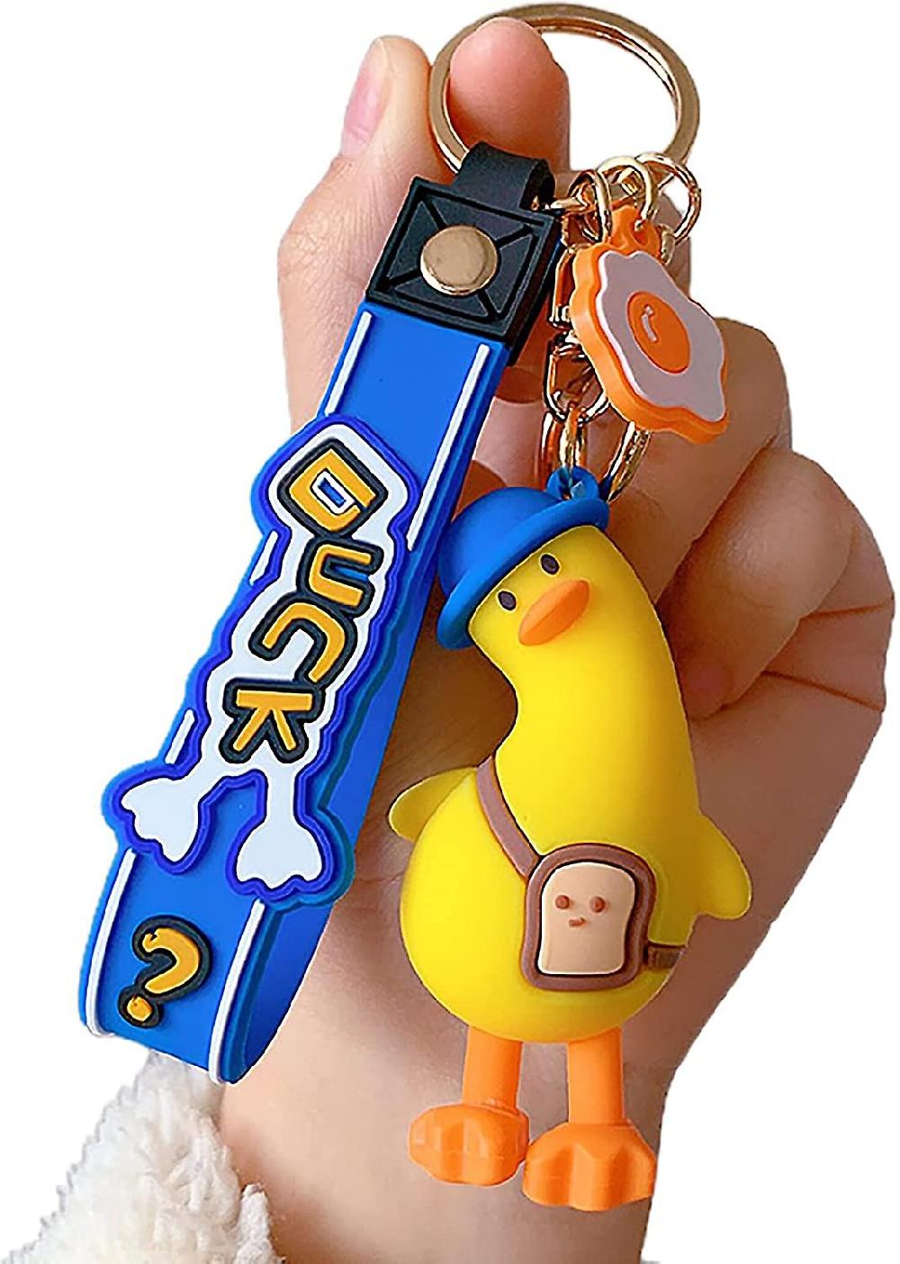 Cute Keychain Kawaii Anime Duck Key Ring Trendy Pendant Chains Cartoon Key Chains Accessories For Teen Girls