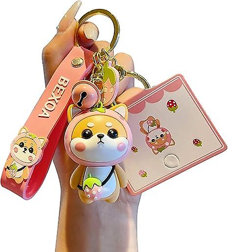 Cute Keychain Kawaii Anime Keychains Accessories Shiba Inu Handbag Charms Car Cartoon Key Chain For Girl Women