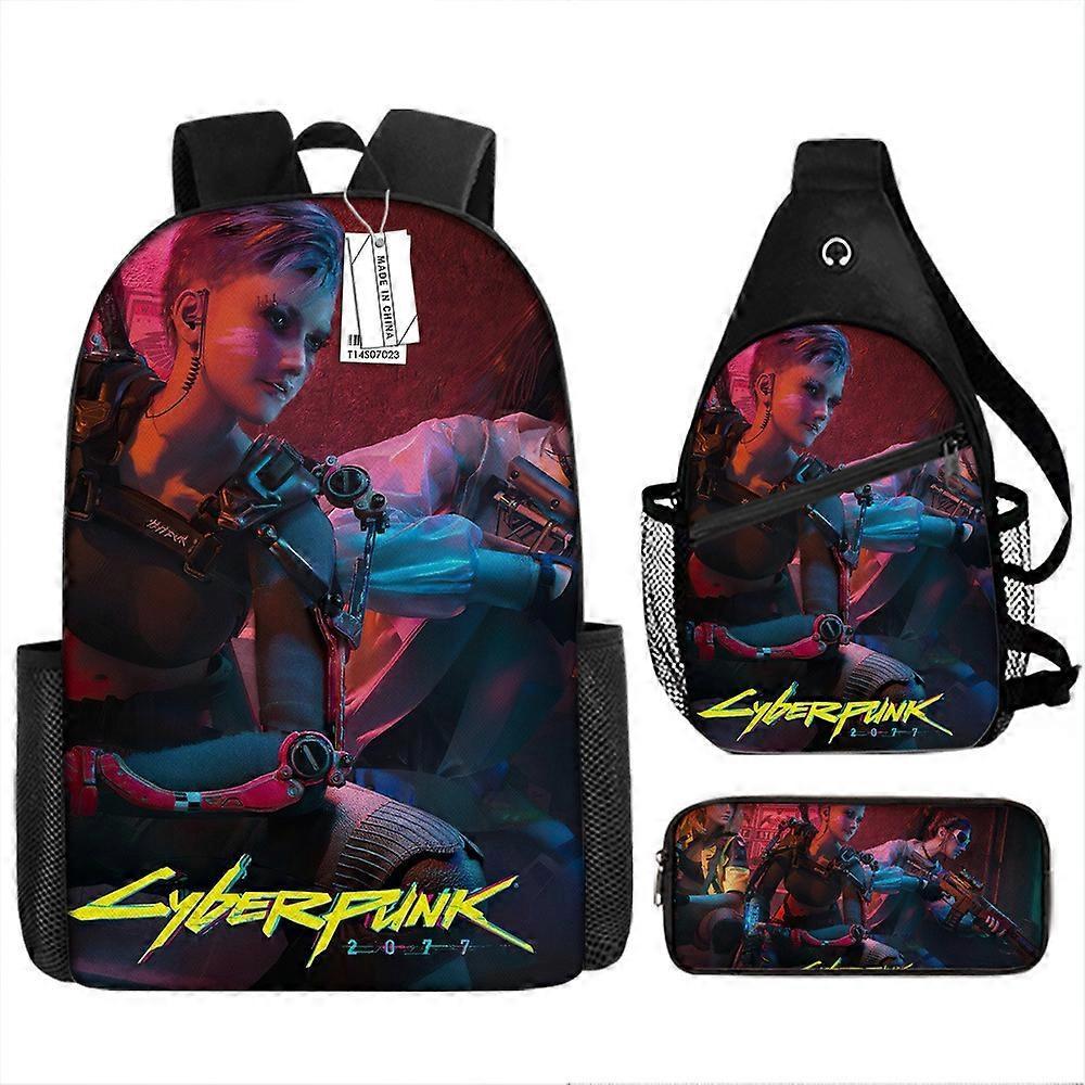 Cyberpunk: Edgewalker Zaino Per Bambini Scolare Degli Studenti Delle Scuole Primarie E Secondarie Borsa Matita Borsa Set Da Tre Pezzi 14 -HGDMV