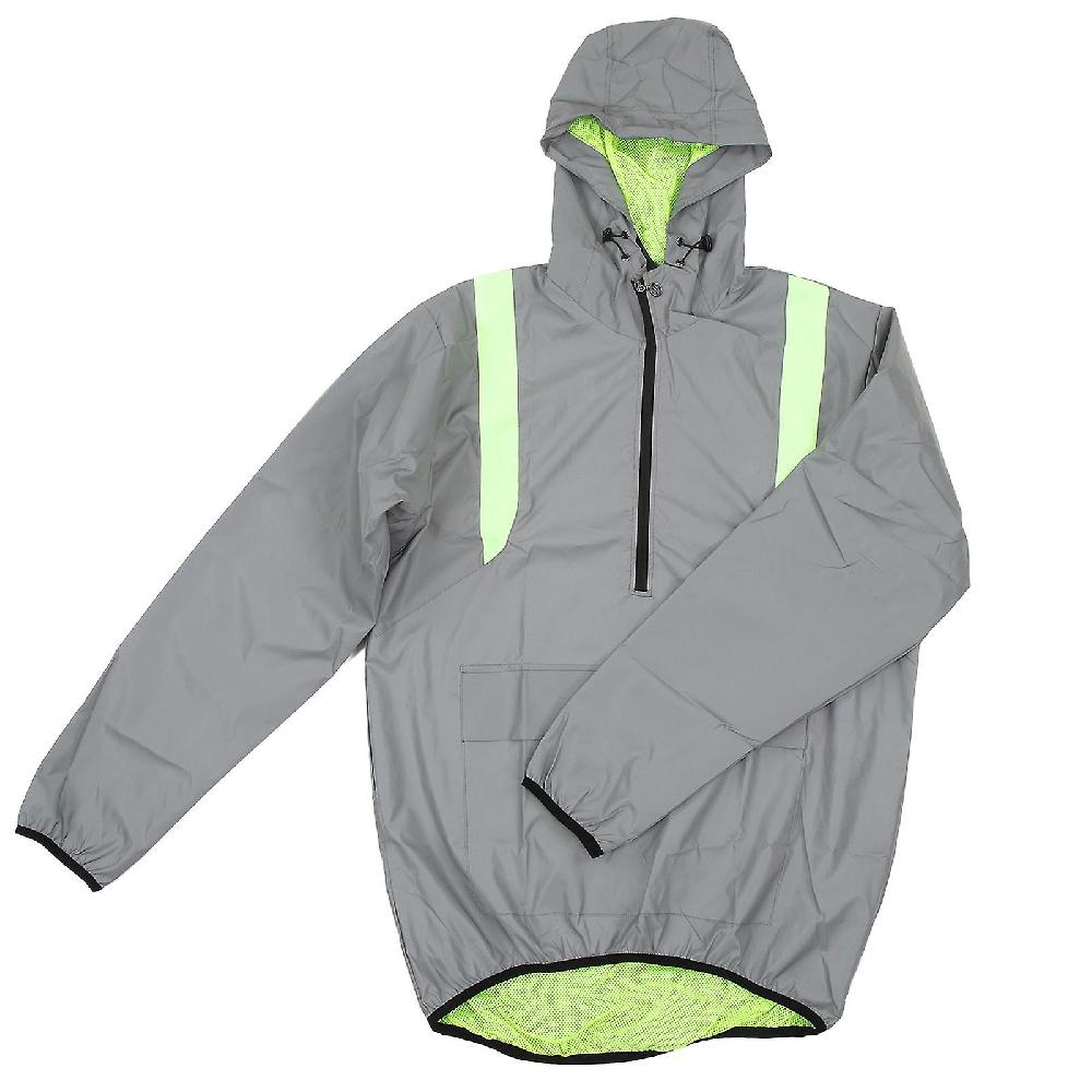 Cycling Coat With Hat Full Reflective Jacket Long Sleeve Waterproof Windbreaker For Outdoor Sports