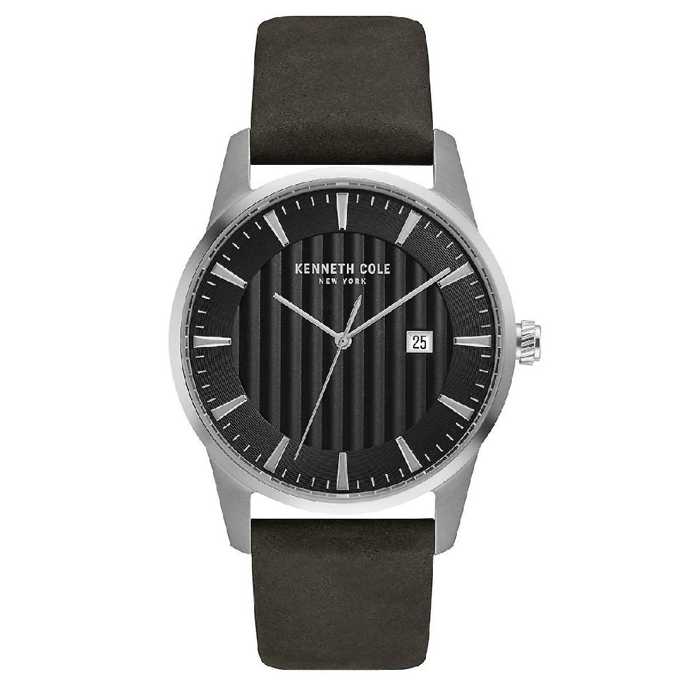 Da polso orologio analogico al quarzo in pelle Kenneth Cole New York uomo KC15204002