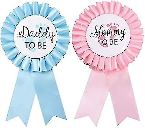 Dad And Mom Will Be Tinplate Badge Pin Gender Display Button Pin New Dad Mom Baby Shower Gifts