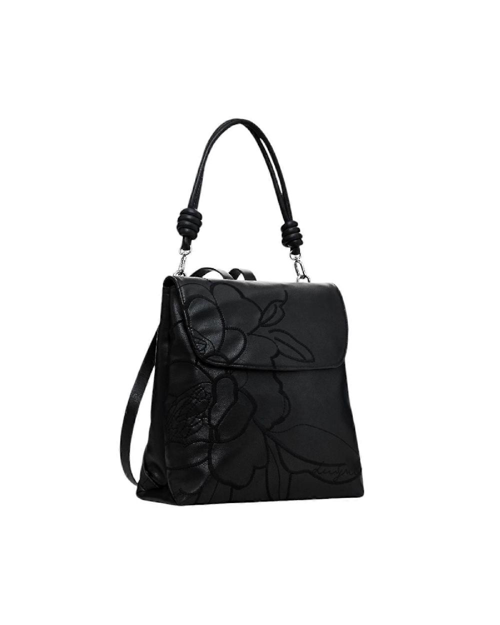 Desigual Floral Backpack Black