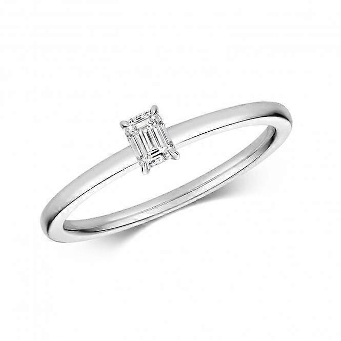 Diamond Emerald Cut Solitaire Ring RDQ271W