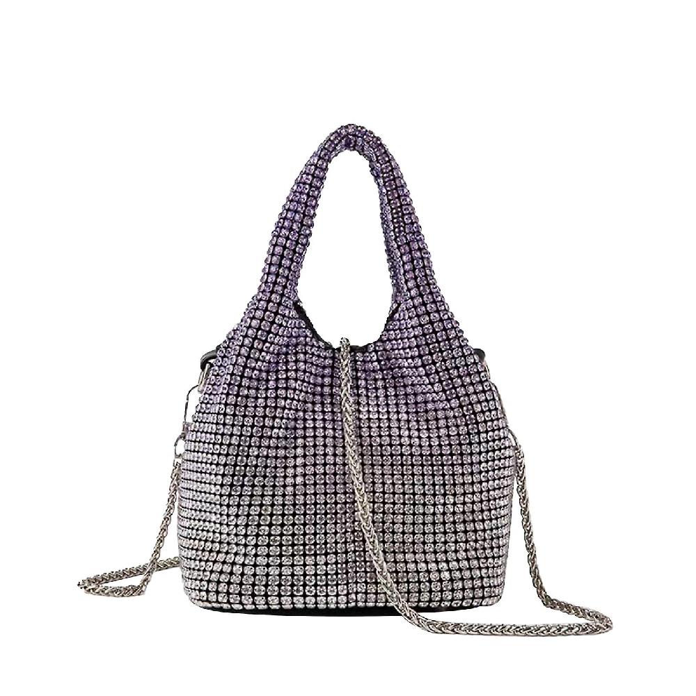Diamonds Bucket Bag Designer Brand Women Handbags Shiny Rhinestone Mesh Shoulder Crossbody Bags Evening Party Purse
