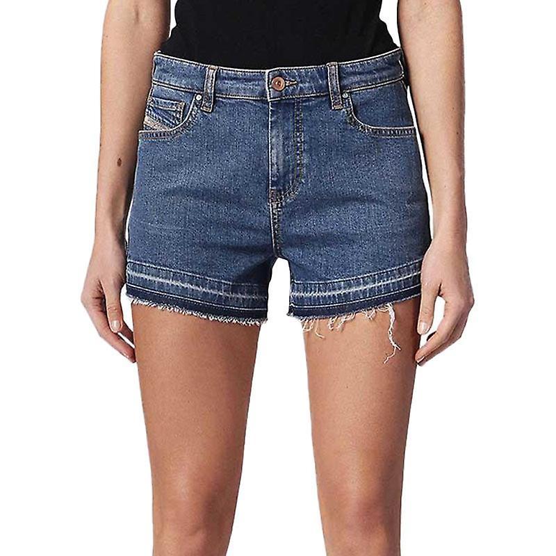 Diesel De Saby 0karg Women Denim Jeans Shorts Raw Edge Vinta