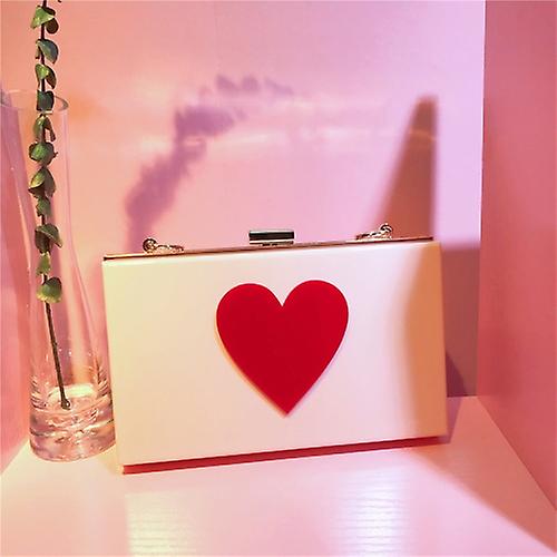 Dinner Mini Love Acrylic Diagonal Shoulder Chain Small Square Bag
