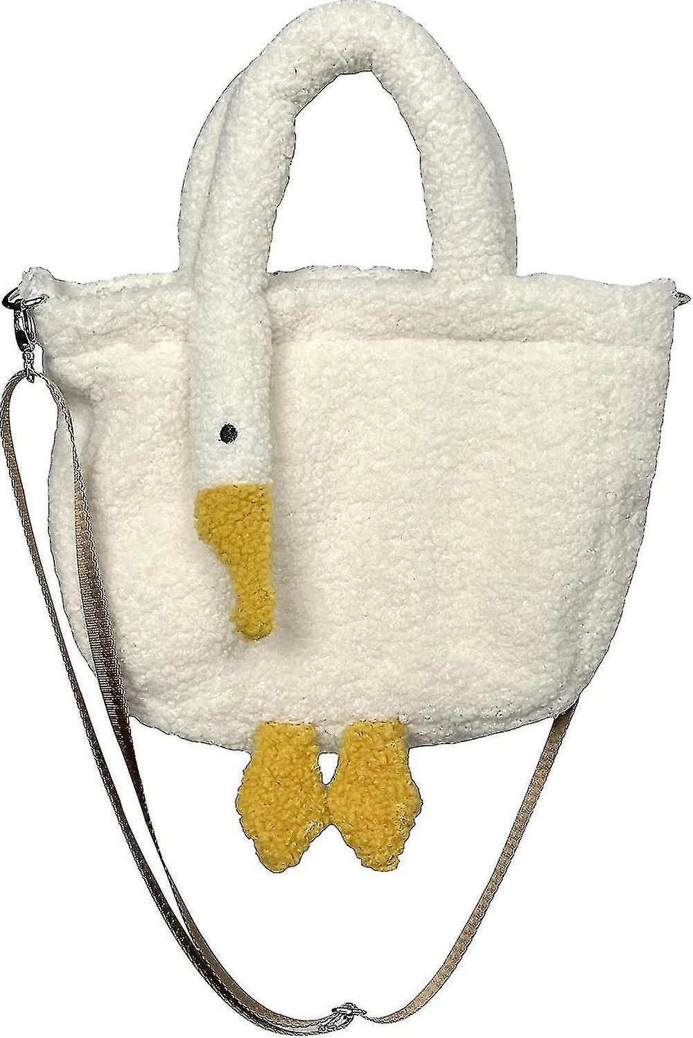 Donna Cute Goose Plush Bag Funny Novelty Goose Tote Handbag Shoulder Shopper Bag
