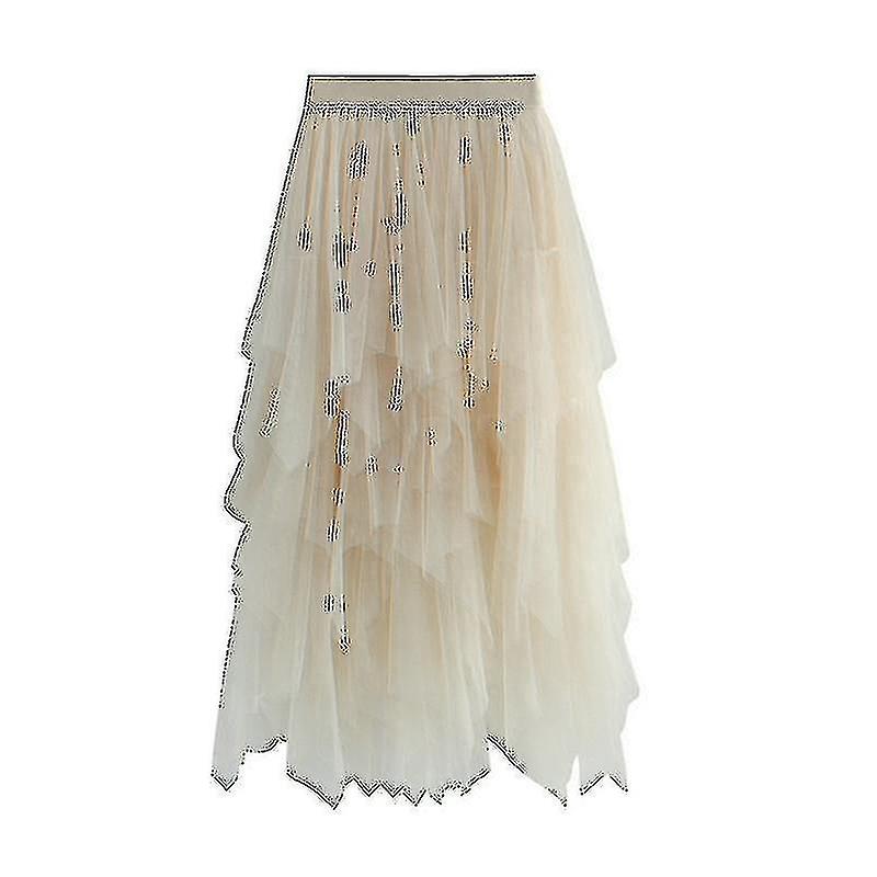 Donna Tulle Gonna Elastico Vita Mesh Lungo Paragrafo Gonna Abito