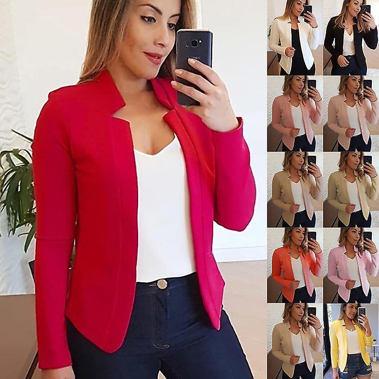 Donne Autunno Sottile Manica Lunga Signore Ufficio Lavoro Blazer Abito Giacca Ol Top
