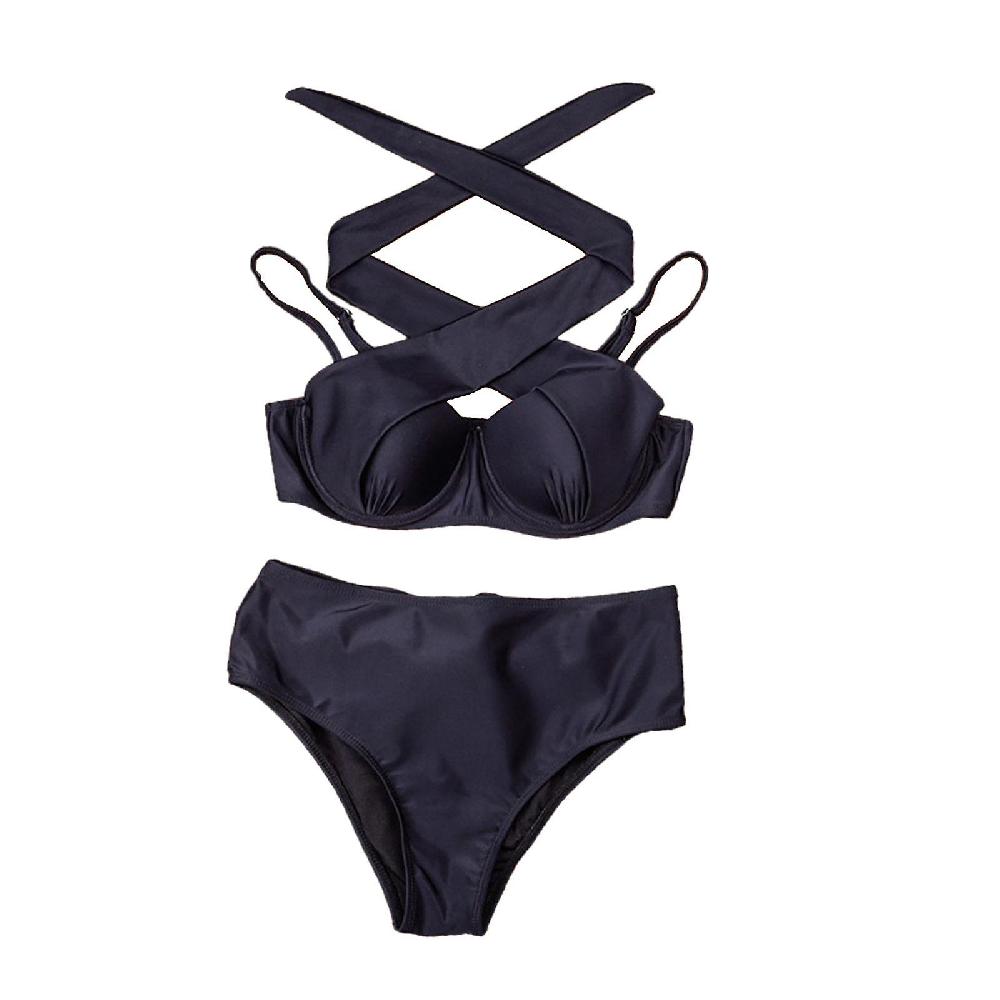 Donne Costume Da Bagno Sexy Reggiseni Push Up Bikini Set Halter Costume Da Bagno Beachwear L