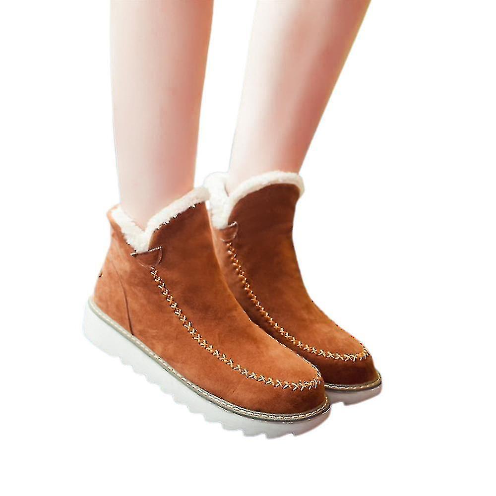 Donne Pelliccia Foderata Caviglia Calda Platform Scarpe #yogu