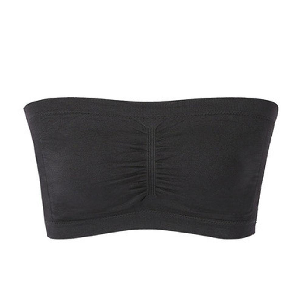 Doppia Donna Plus Size Reggiseno Senza Spalline Bandeau Tubo Rimovibile Imbottito Top Elastico 100% Nuovo