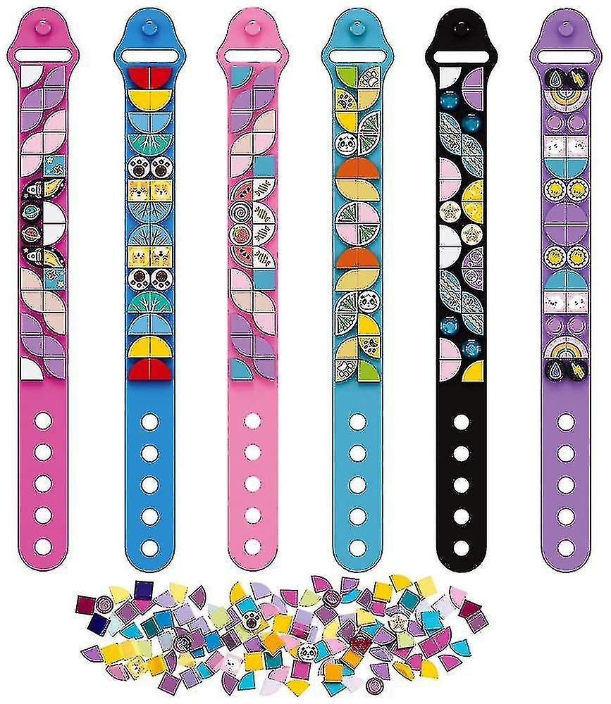 Dots Bracelets 6pcs Kids Building Blocks Bracelets Dots Construction Toys Kit For Birthday Carnival Gift