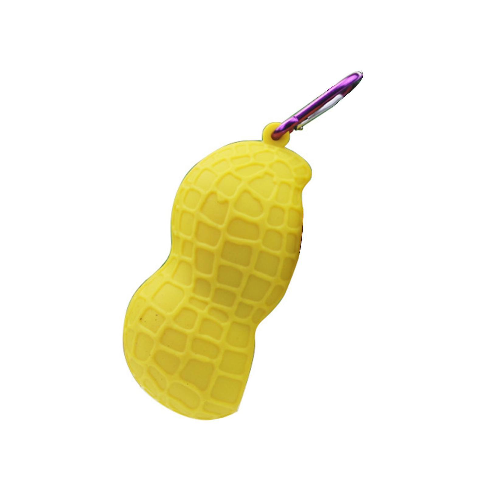 Double Ball Sleeve Easy To Clean With Hook Unique Design Soft Texture Safety Storage Golf Ball Simple Peanut Shells Golf Ball Cover For Training