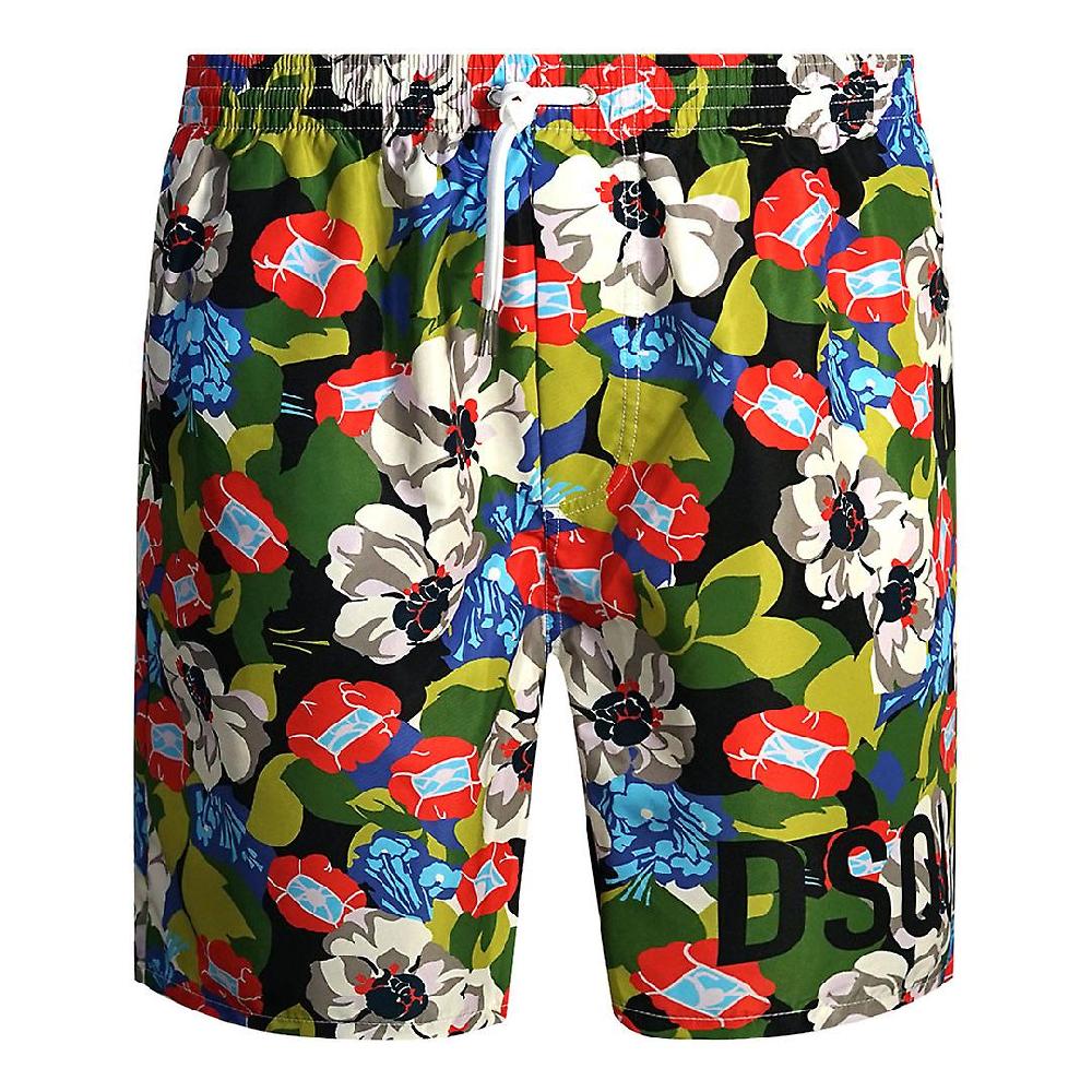 Dsquared2 Colourful Floral All-Over Design Green Swim Shorts