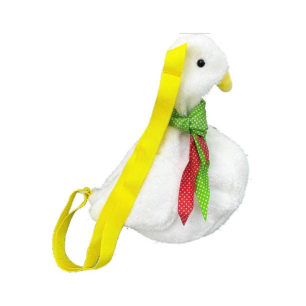 Duck Crossbody Bag Adjustable Strap Cute Travel Satchel Duck Shape Plush Bag Yellow Strap