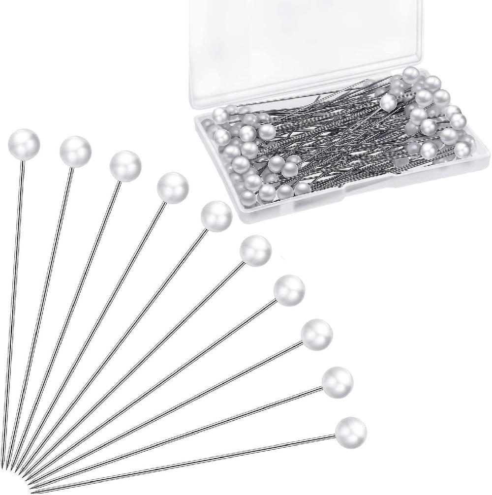 Dww-100pcs Pingles Coudre Pingles Droites Pingles De Corsage Pins Tte De Perle Faux Pingles De Bouquet De Mariage Pingles Droites Blanches Pour Coutu