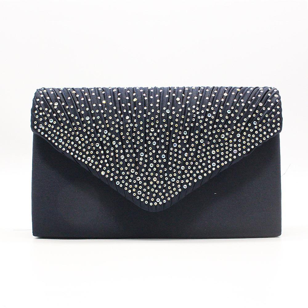 Dww-21*13*5CM-Satin Pochette Mariage Soire Sac Main Bandouliere pour Femme pour Fte Cocktail Mariage Cadeau lgant Enveloppe Bourse Chaine Diamant Po