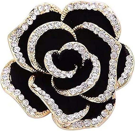 Dww-Broche en forme de rose Femme Cadeaux de fte des mres Broche en Alliage Broche lgante Broche Fantaisies Fleur Rose incrustation de strass Bro
