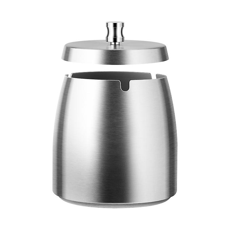 Dww-Cendrier d'extrieur avec couvercle (10*10 cm) cendrier de cigarette d'intrieur extrieur cendrier coupe-vent/anti-pluie en acier inoxydable terr