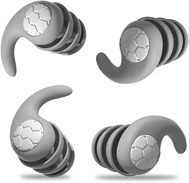 Dww-(Gris taille enfant : 15 x 1 9 cm) 2 paires de bouchons d'oreille antibruit Nouveaux bouchons d'oreille 3D pour dormir Silicone souple Desig