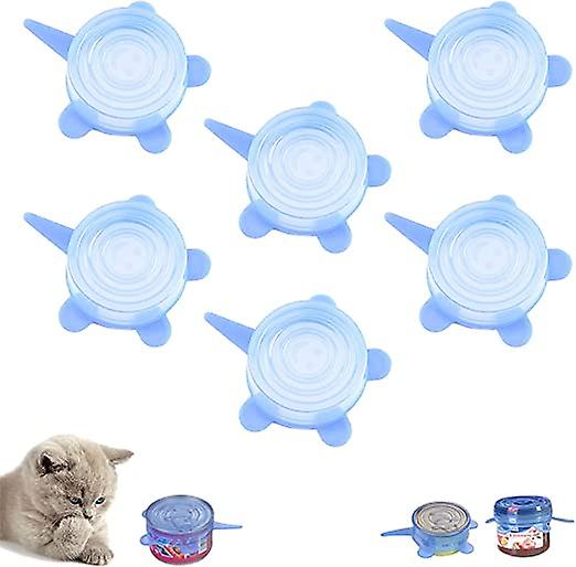 Dww-Lot De 6 Couvercles De Bote De Nourriture Pour Animaux Domestiques Couvercle Silicone Alimentaire Couvercles Extensibles Universels En Silicone P