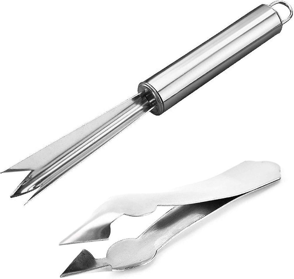 Dww-plucheur Graines En Forme De V En Acier Inoxydable - 1 Plucheur Pour Les Yeux 1 Clip - Pelle Pour Les Yeux D'ananas Peut Galement Enlever Les Ra