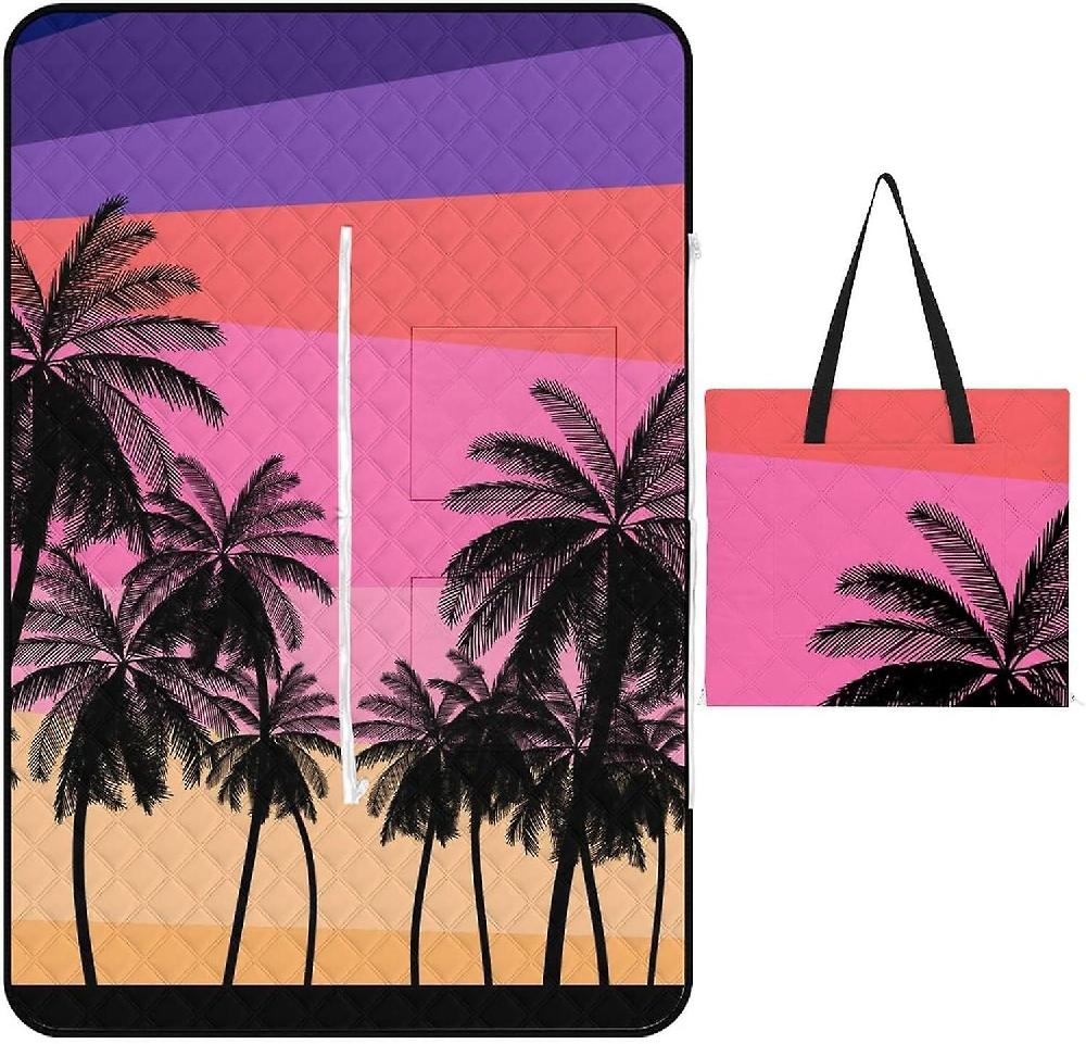 EDGFEWWOI02Autumn Foliage Picnic Blanket Outdoor Camping Mat Foldable Portable Tote Bag 3-Layer Waterproof Backing For Outdoors Concerts Beach Park