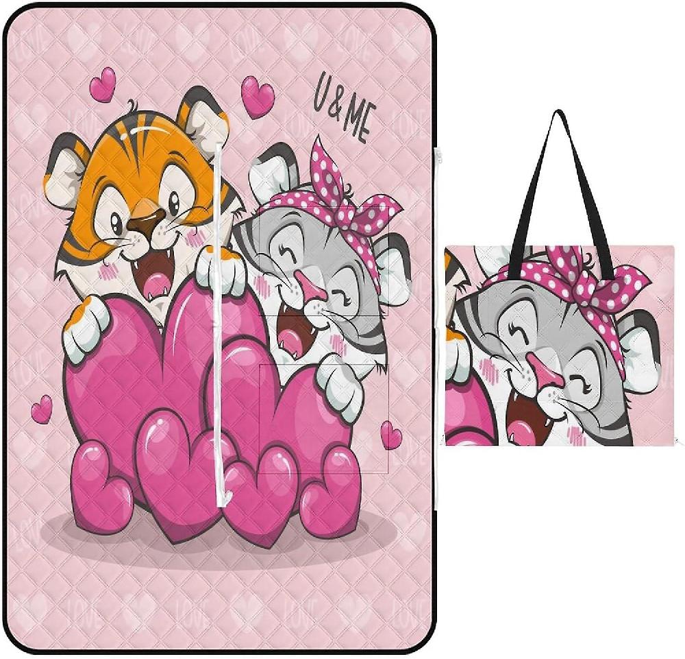 EDGFEWWOI171Colorful Jellyfishs Picnic Blanket Outdoor Camping Mat Foldable Portable Tote Bag 3-Layer Waterproof Backing for Outdoors Concerts Beach