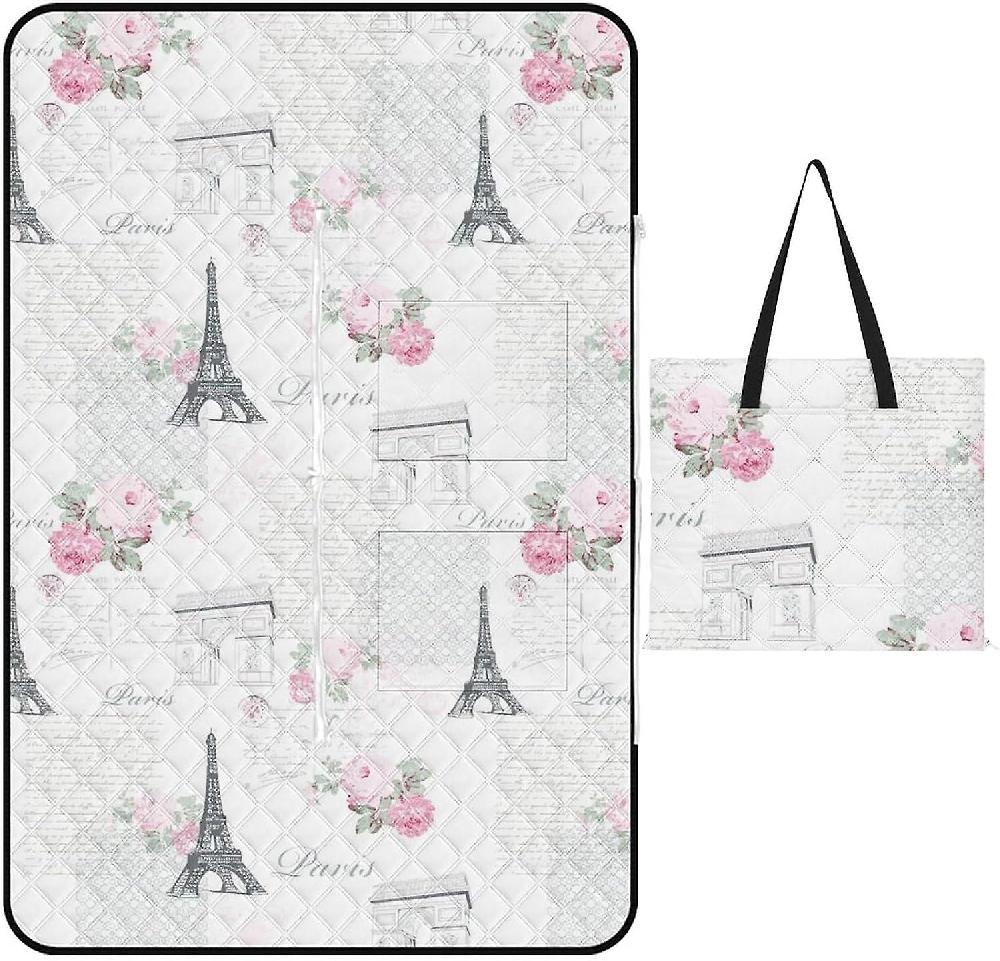 EDGFEWWOI296Sciencefiction Mandala Picnic Blanket Outdoor Camping Mat Foldable Portable Tote Bag 3-Layer Waterproof Backing For Outdoors Concerts Bea