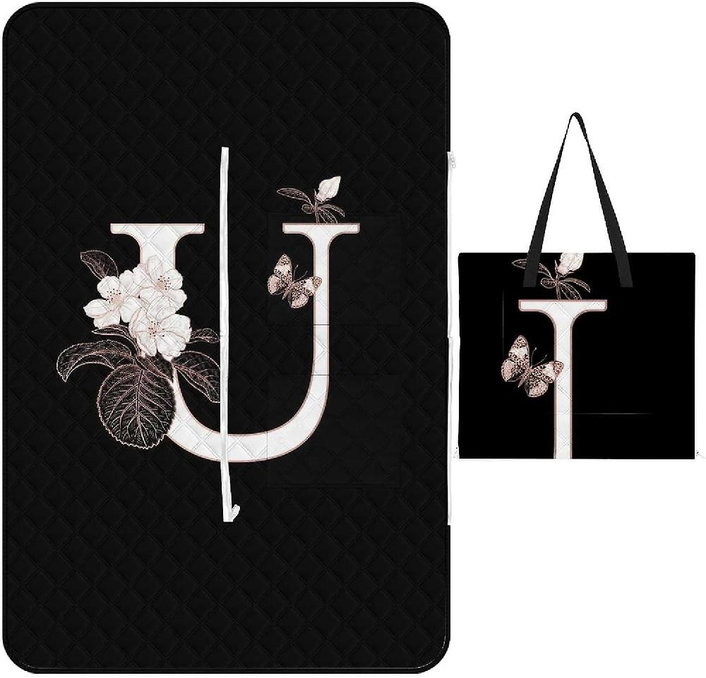 EDGFEWWOI327V Picnic Blanket Outdoor Camping Mat Foldable Portable Tote Bag 3-Layer Waterproof Backing For Outdoors Concerts Beach Park -4