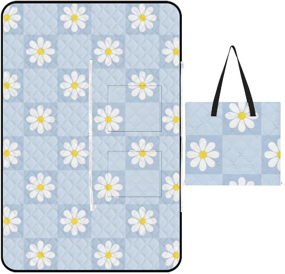 EDGFEWWOI34Ethnic Background Picnic Blanket Outdoor Camping Mat Foldable Portable Tote Bag 3-Layer Waterproof Backing For Outdoors Concerts Beach Par