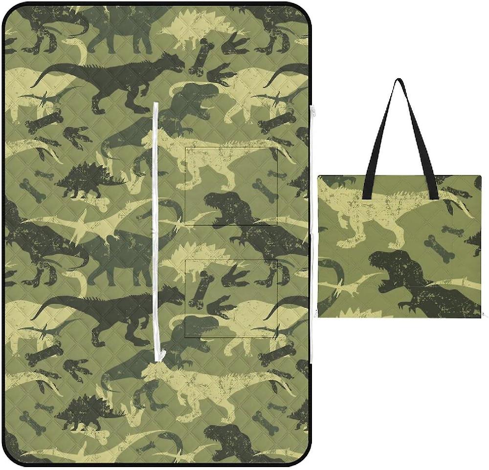 EDGFEWWOI499Corgis Moons Picnic Blanket Outdoor Camping Mat Foldable Portable Tote Bag 3-Layer Waterproof Backing for Outdoors Concerts Beach Park -4