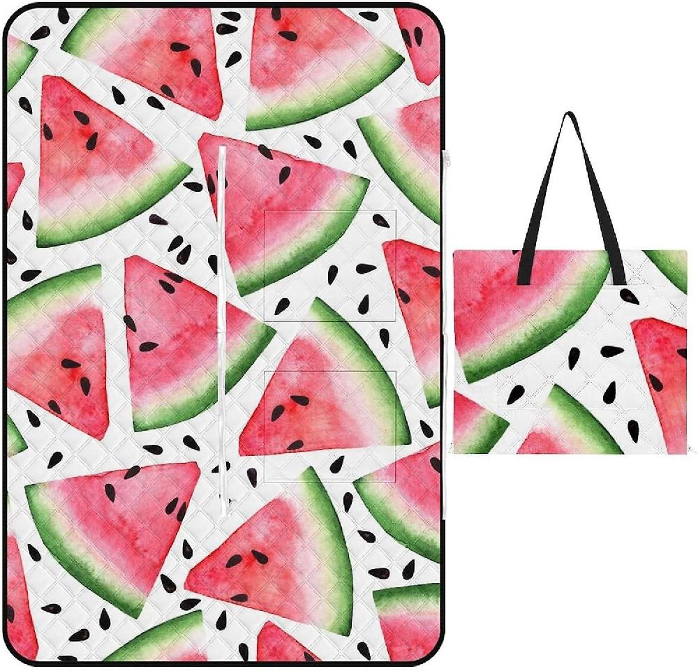 EDGFEWWOI635Flowers And Butterflies Texture Picnic Blanket Outdoor Camping Mat Foldable Portable Tote Bag 3-Layer Waterproof Backing For Outdoors Con