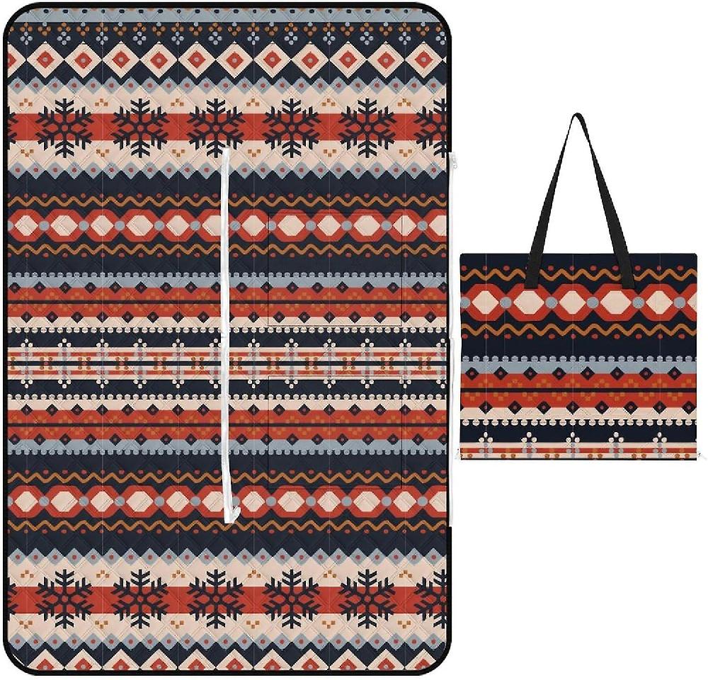 EDGFEWWOI66Watercolor Picnic Blanket Outdoor Camping Mat Foldable Portable Tote Bag 3-Layer Waterproof Backing For Outdoors Concerts Beach Park